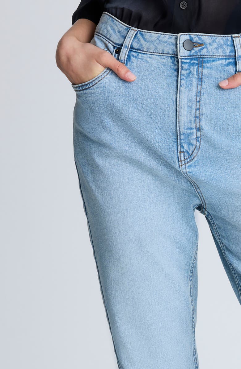 Kenneth Cole High Waist Cuffed Straight Leg Jeans, Alternate, color, Nu Wash