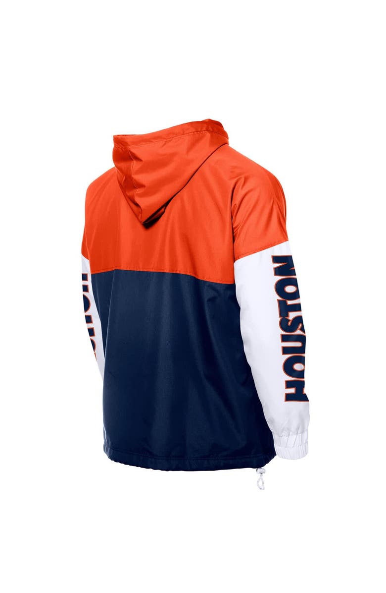 New Era Men's New Era Navy/Orange Houston Astros Color Block Full-Zip Hoodie Windbreaker, Alternate, color, Navy