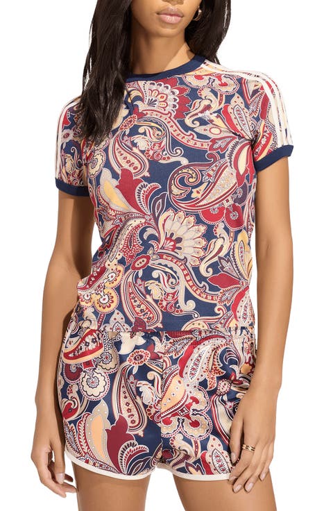 3-Stripes Paisley Slim Fit T-Shirt