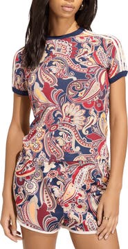adidas Originals 3-Stripes Paisley Slim Fit T-Shirt