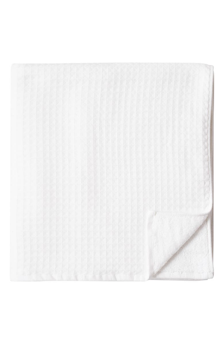 Uchino Waffle Twist 6-Piece Cotton Bath Towel, Alternate, color, White