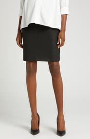 Marion Women's Knee Length Maternity Pencil Skirt with Bump Panel in Italian Stretch Suiting Fabric