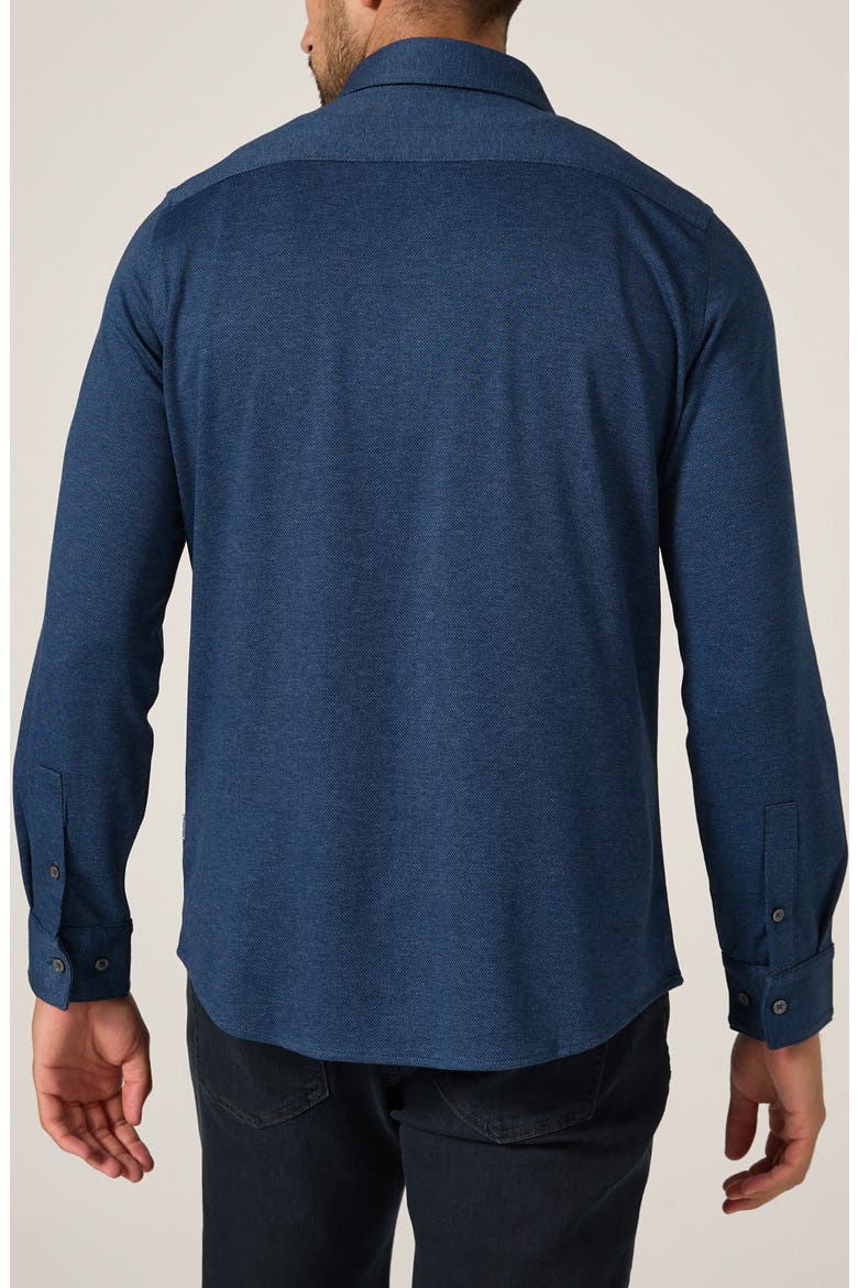 Bowery Texture Knit Button-Up Shirt, Alternate, color, NAVY