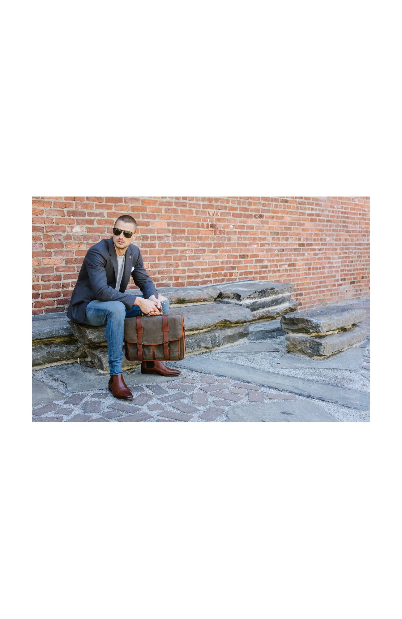 Garfield Waxed Canvas Briefcase, Alternate, color, Olive