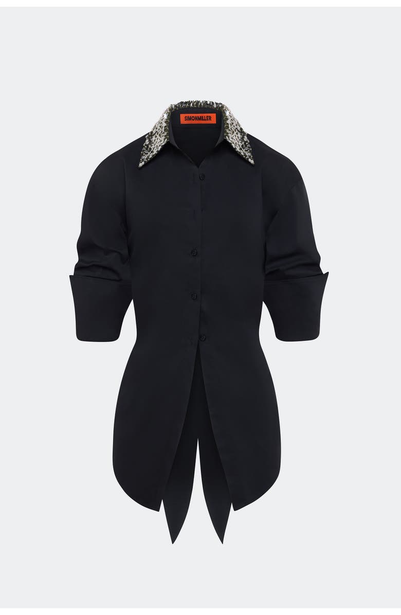 SIMONMILLER Loch Embellished Button Up, Main, color, Black