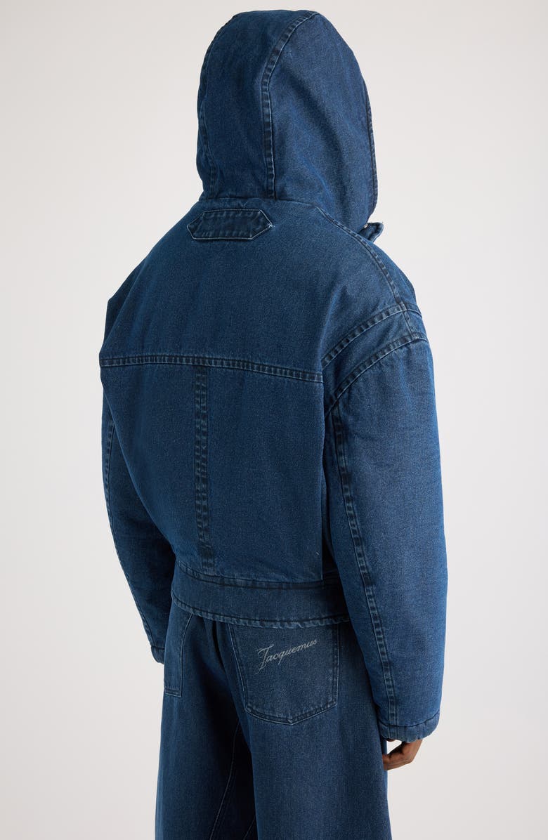 Jacquemus Le Duffle De-Nimes Hooded Jacket, Alternate, color, Navy