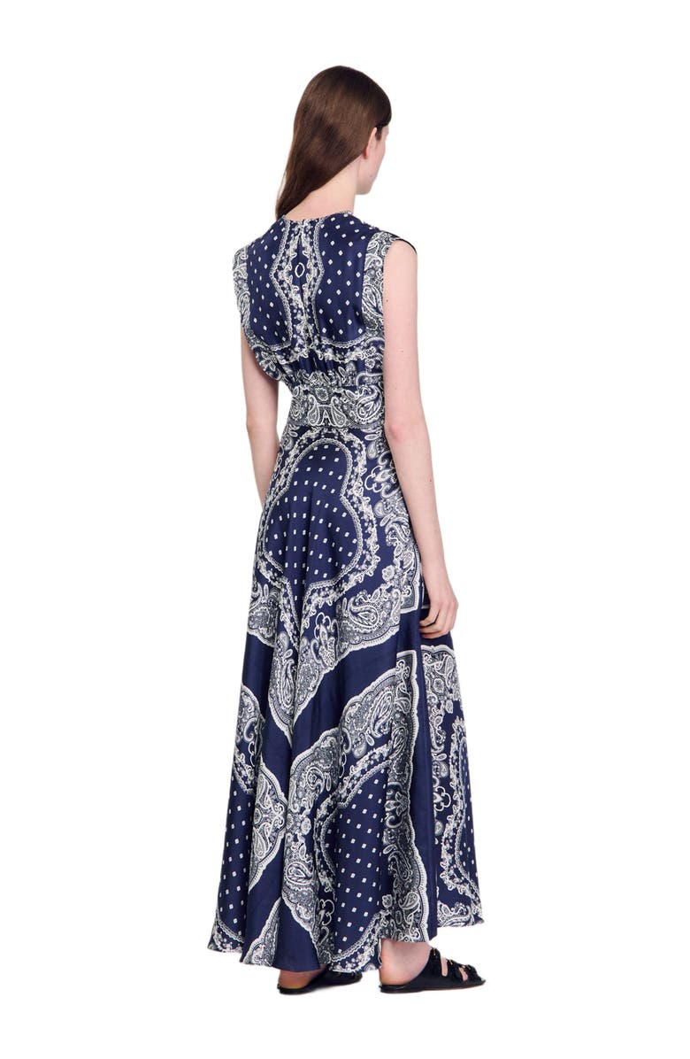 SANDRO Bandana-print maxi dress, Alternate, color, 