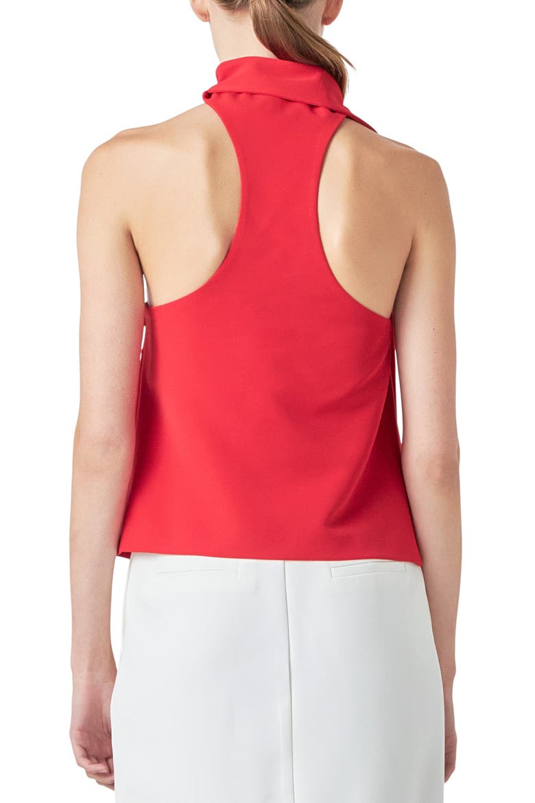 Choker Tie Top, Alternate, color, RED