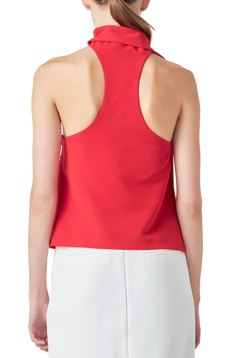 Grey Lab Choker Tie Top, Alternate, color, Red
