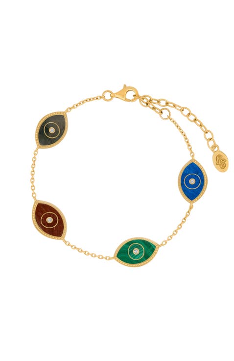 Blessed Soul Evil Eye Multi Stone Chain Bracelet