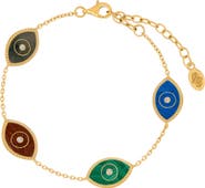 Karma and Luck Blessed Soul Evil Eye Multi Stone Chain Bracelet
