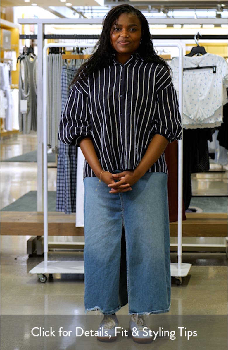 Stripe Balloon Sleeve Shirt, sales video thumbnail