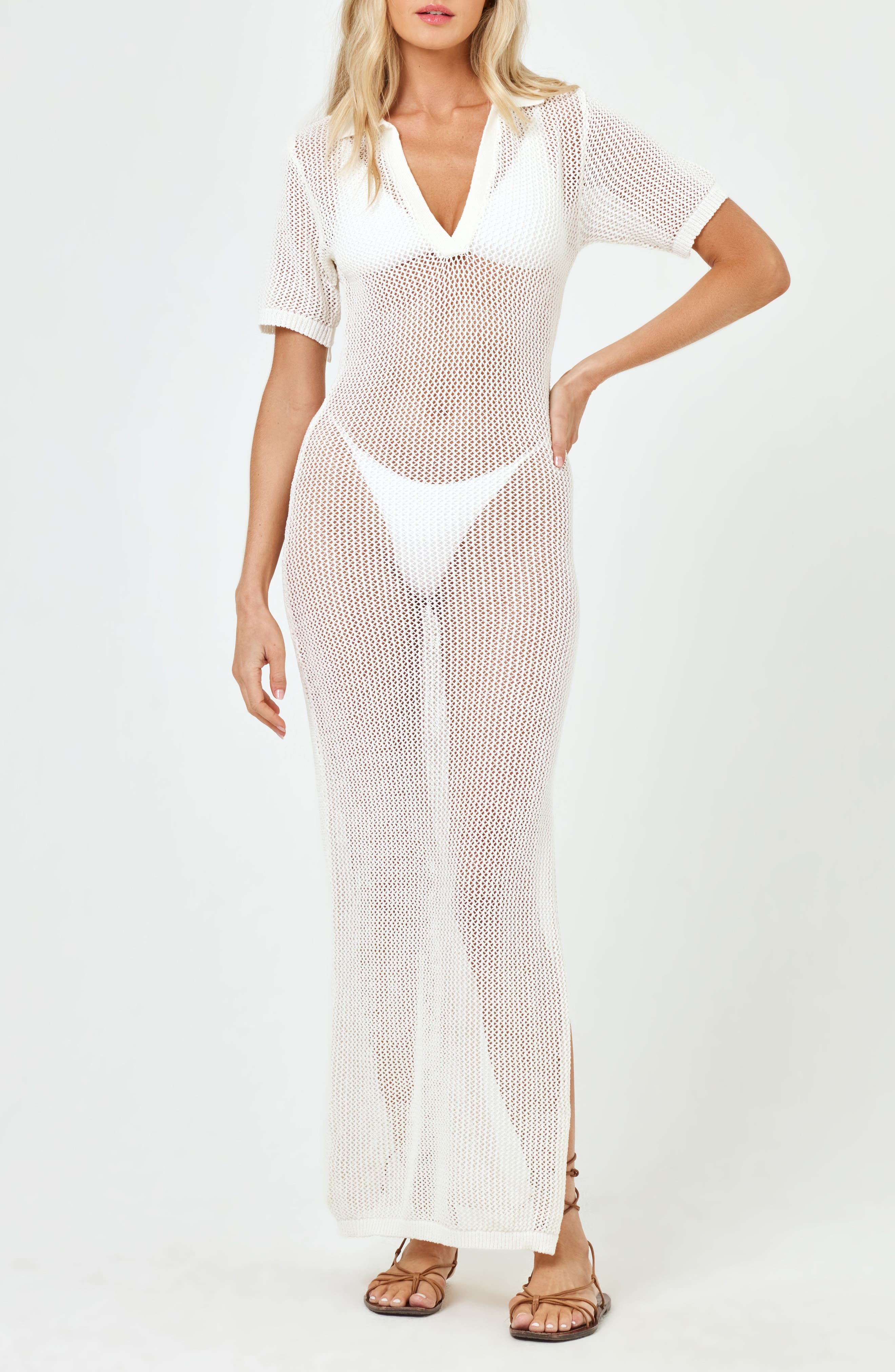 LSPACE Sydney Open Stitch Cover-Up Dress