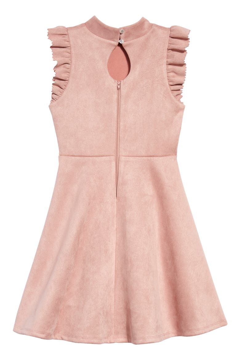 Mock Neck Faux Suede Dress, Alternate, color, MAUVE