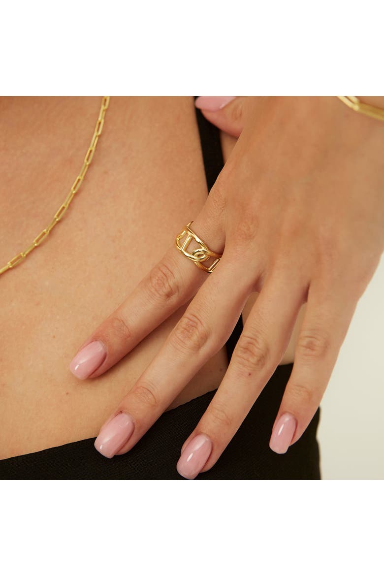 Large Chain Ring Sterling Silver, Alternate, color, Gold