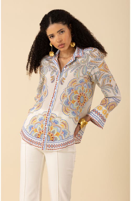 Hale Bob Lara Silk Top In Ivory