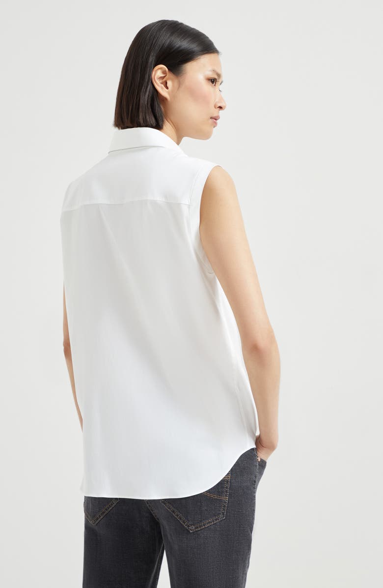 Brunello Cucinelli Stretch poplin shirt, Alternate, color, White