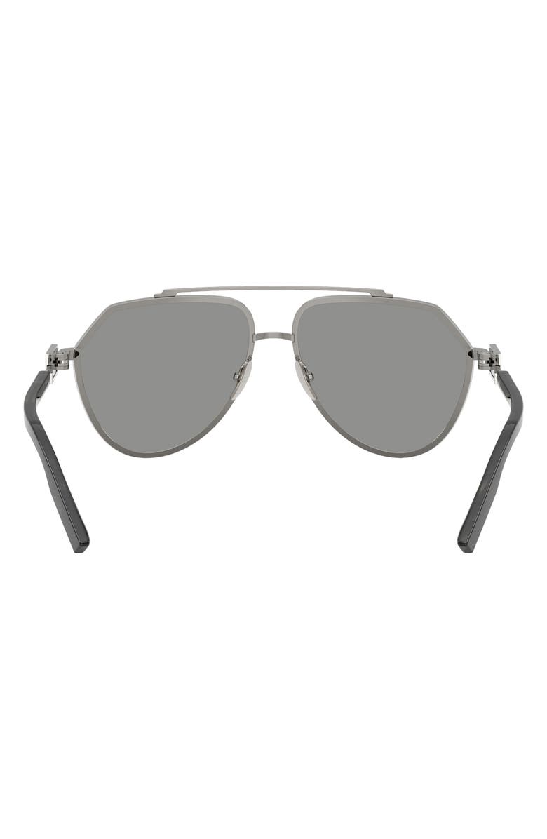 Dolce&Gabbana 62mm Oversize Pilot Sunglasses, Alternate, color, Gunmetal / Grey