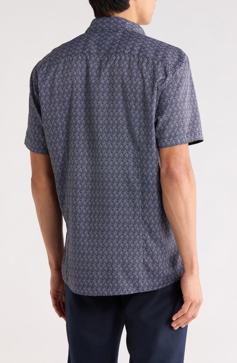SOUL OF LONDON Microfiber Short Sleeve Sport Shirt, Alternate, color, Black / Noir