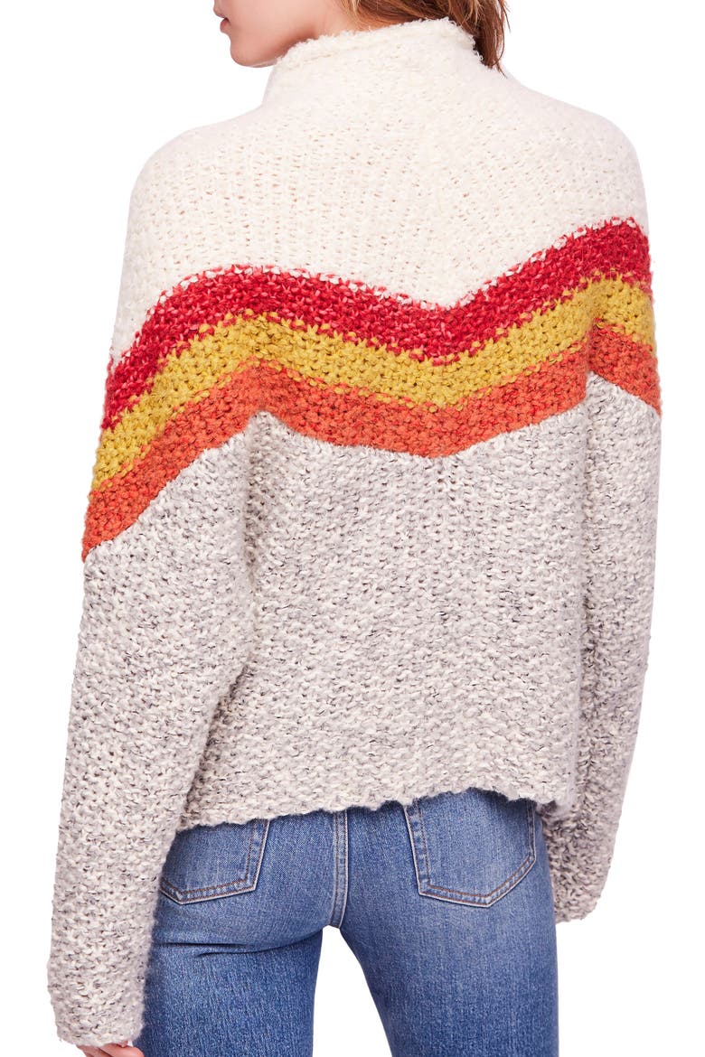 Turn Around Tunic Sweater, Alternate, color, IVORY COMBO