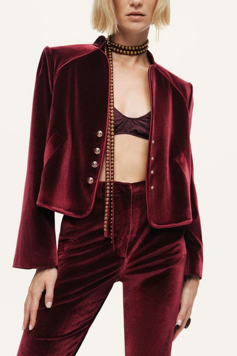 Velvet Cropped Jacket