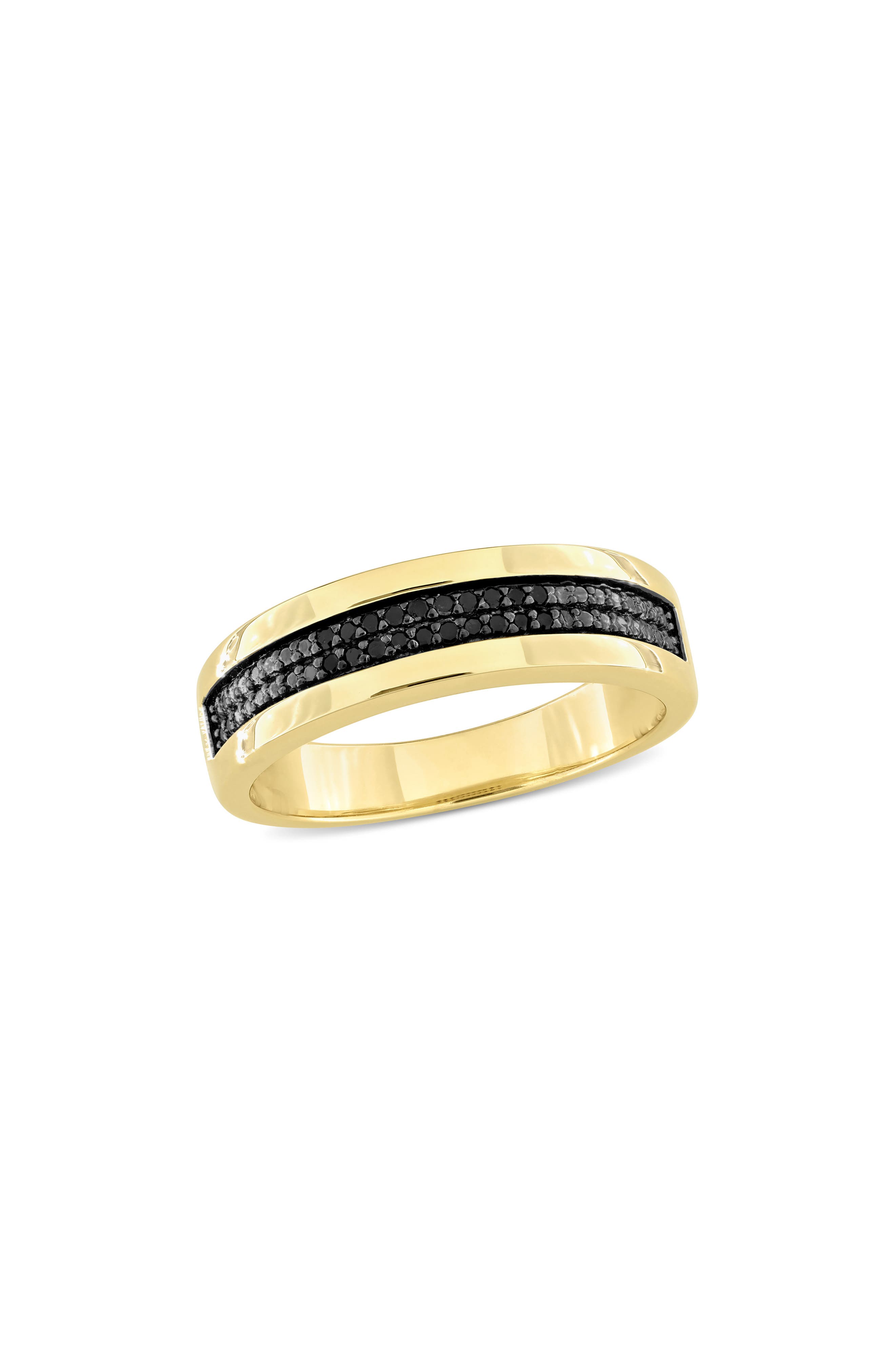 DELMAR Men's Black Diamond Band Ring - 0.10ct.