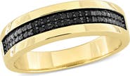 DELMAR Men's Black Diamond Band Ring - 0.10ct.