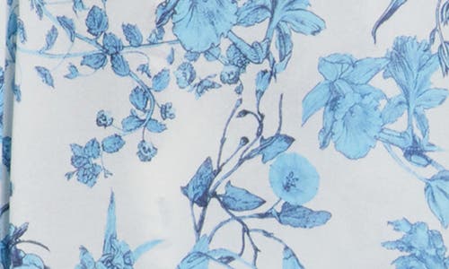 Alice And Olivia Julius Floral-print Silk-blend Crepe De Chine Blouse In Blue