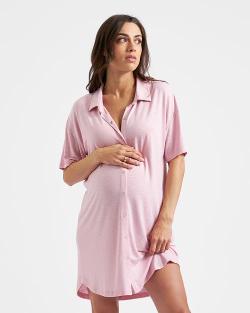 Ripe Maternity Comfortable Dusty Pink Night Shirt For Nursing And Relaxation In Pink