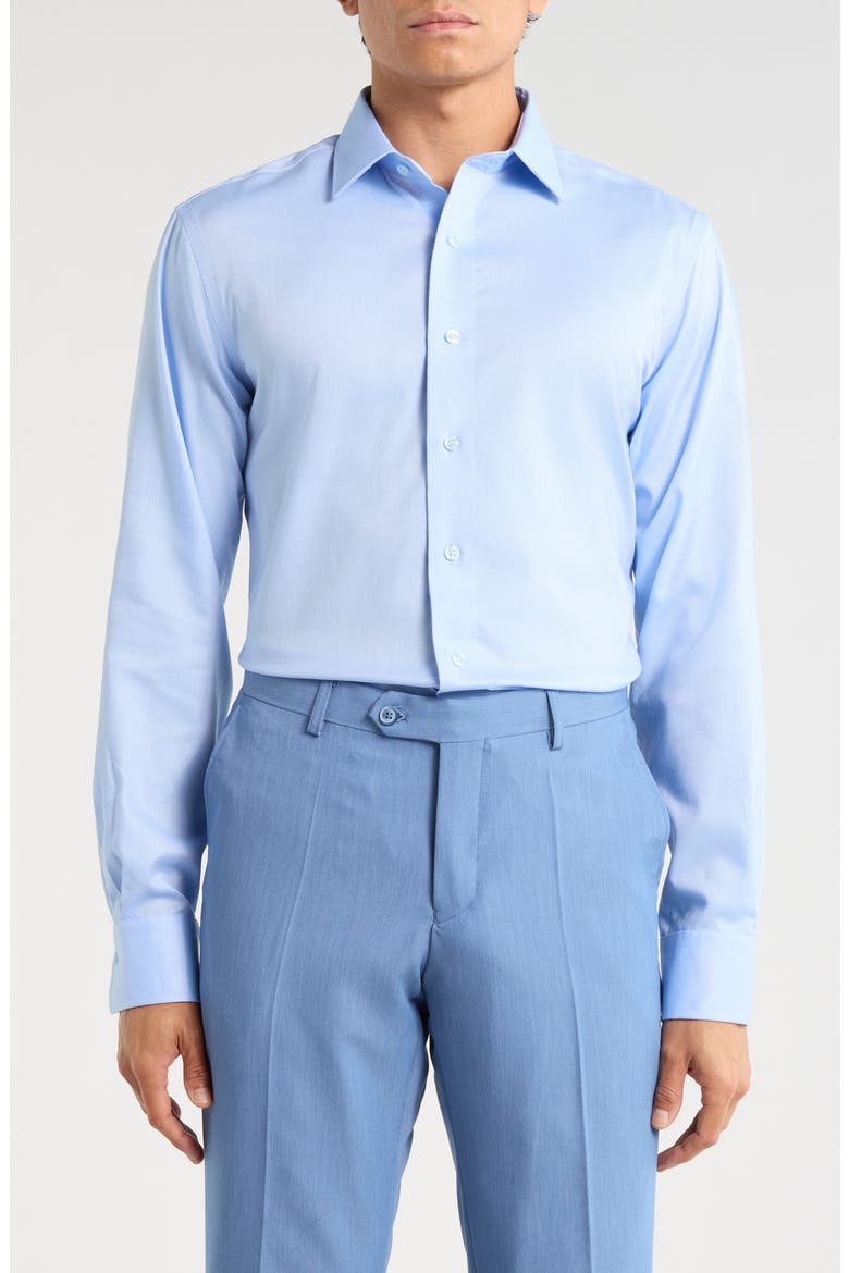 Royal Oxford Trim Fit Dress Shirt, Main, color, BLUE