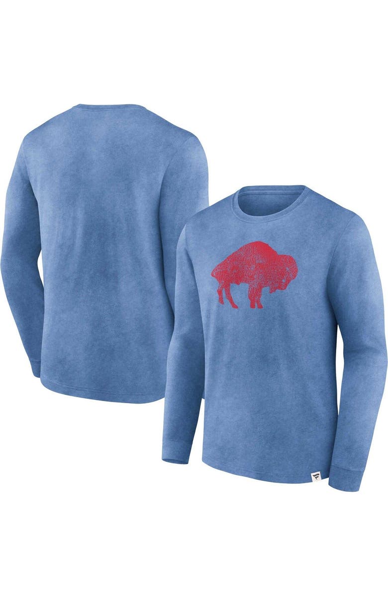 FANATICS Men's Fanatics Branded  Heather Royal Buffalo Bills Washed Primary Long Sleeve T-Shirt, Main, color, 