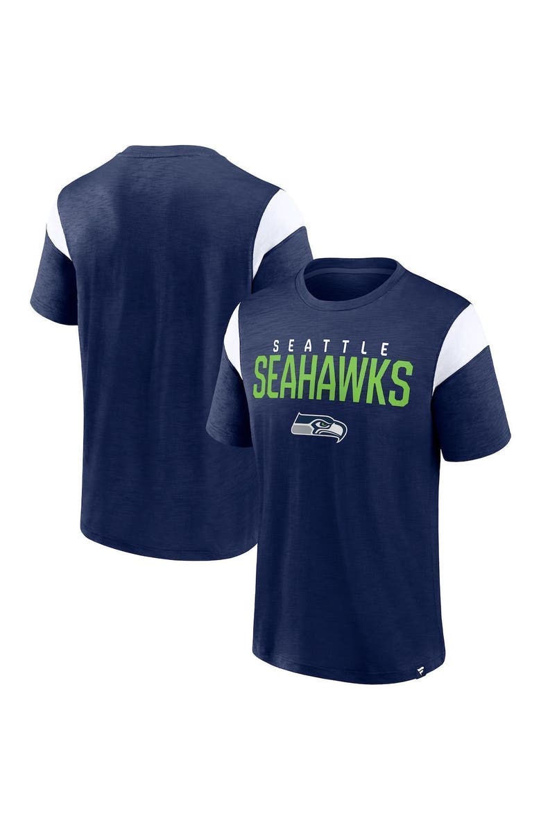 FANATICS Men's Fanatics Branded College Navy/White Seattle Seahawks Home Stretch Team T-Shirt, Main, color, 