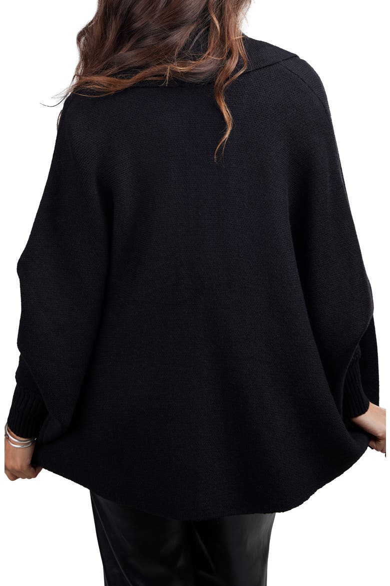 Shawl Rib Knit Cardigan, Alternate, color, BLACK