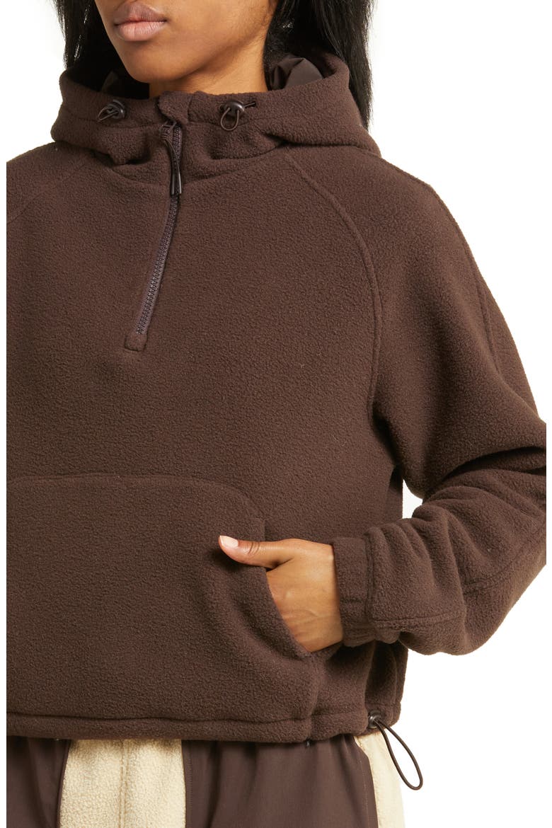 Fleece Half Zip Hoodie, Alternate, color, SOIL/ MOJAVE/ NEBULA