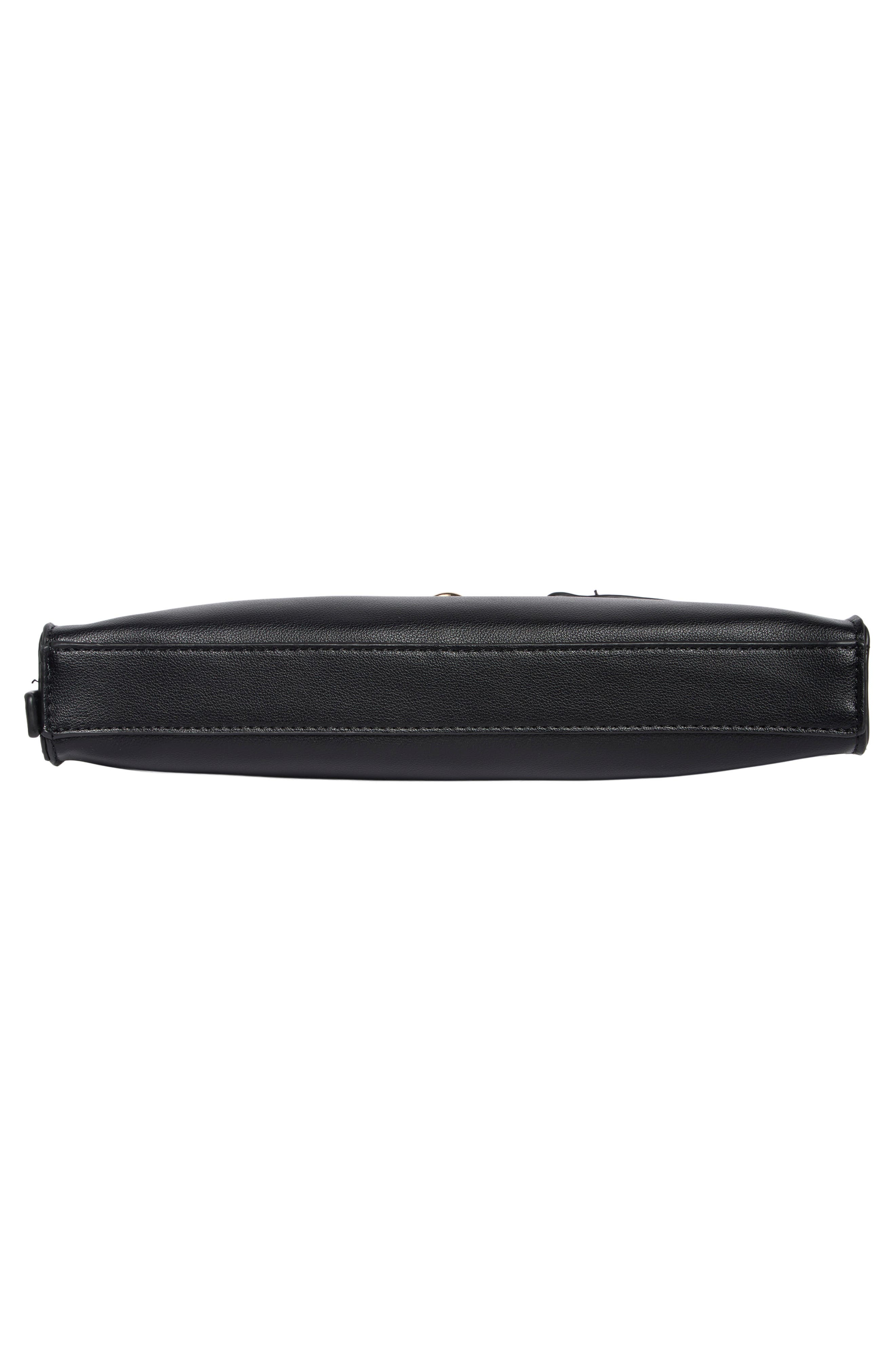Faux Leather Shoulder Bag, Alternate, color, BLACK