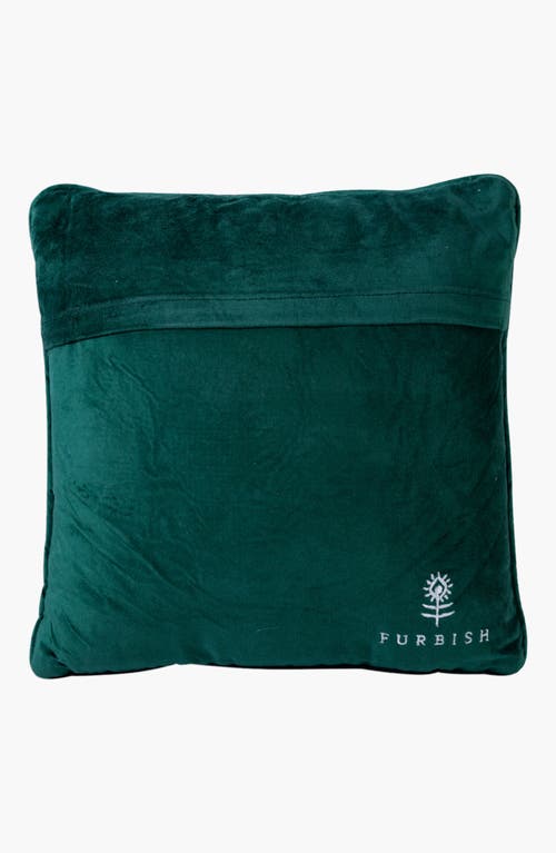 Furbish Ho Ho Ho Needlepoint Pillow In Green
