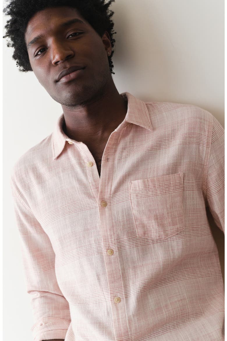 Classic Fit Stretch Selvedge Button-Up Shirt, Alternate, color, WARM STRIPE