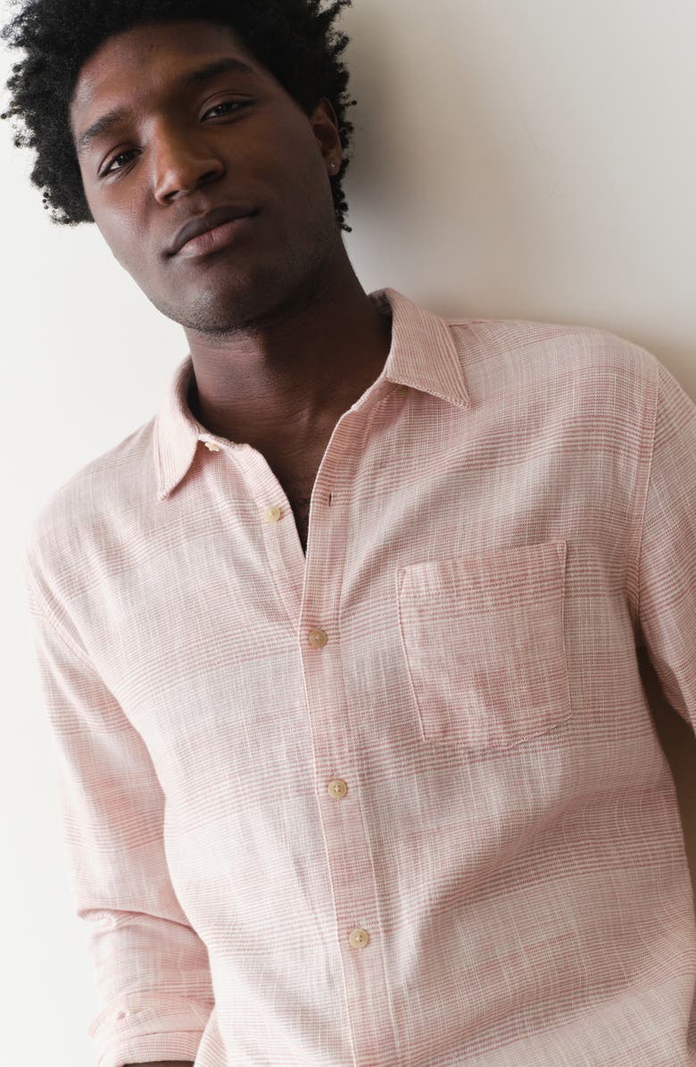 Marine Layer Classic Fit Stretch Selvedge Button-Up Shirt, Alternate, color, Warm Stripe