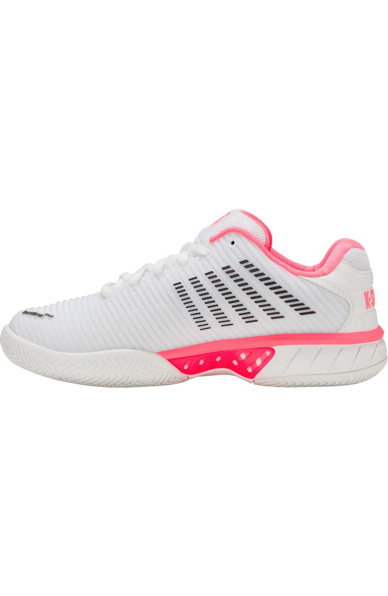 K-Swiss Hypercourt Express 2 Tennis Shoe, Alternate, color, White/ Neon Pastel Pink/ Black