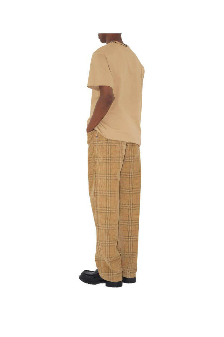 Check Corduroy Trousers, Alternate, color, Sand beige