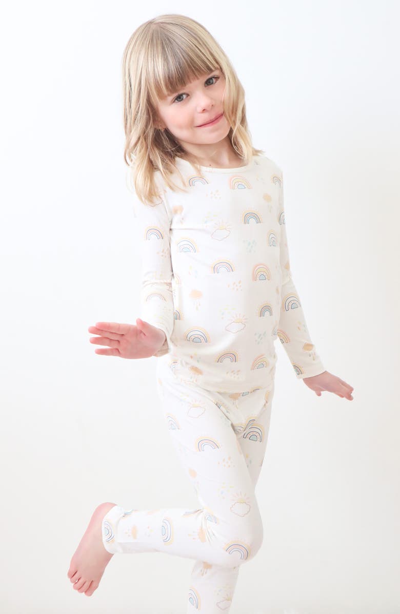 Bellabu Bear Kids' Rainbow Two-Piece Fitted Pajamas, Alternate, color, 