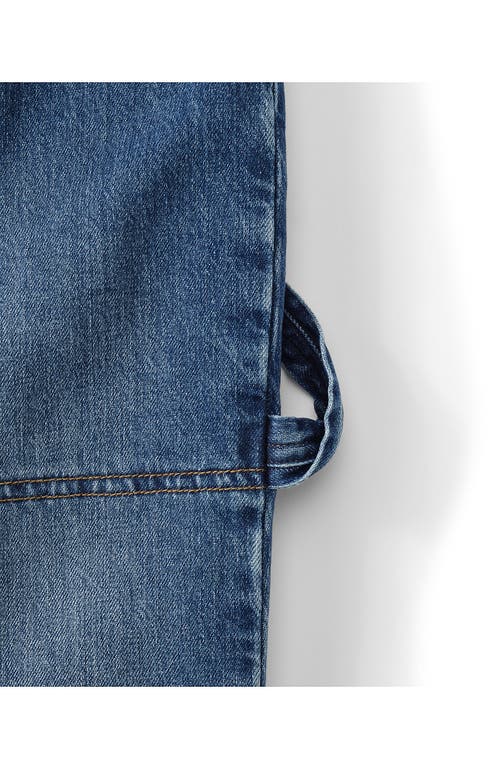 Lands' End Soft Denim High Rise Rail Straight Leg Utility Jeans In Blue