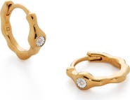 Monica Vinader Siren Diamond Huggie Hoop Earrings