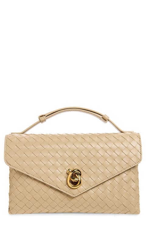 Knot Lock Intrecciato Leather Shoulder Bag