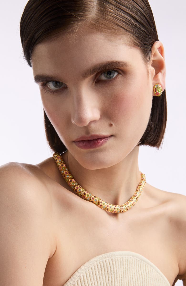 Susan Caplan 1980s Vintage Dorlan Swarovski Crystal Oval Clip-On Earrings, Alternate, color, Dorlan Swarovski