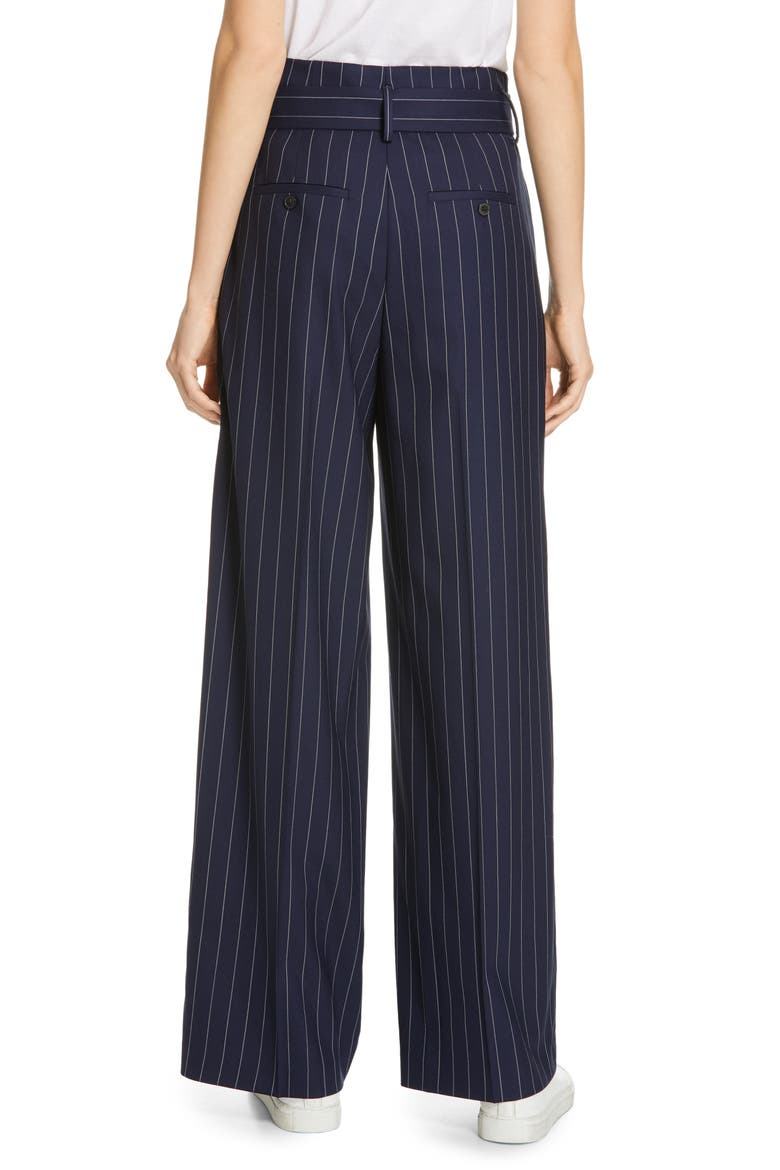 Pinstripe Wool Leg Pants, Alternate, color, CRUISE NAVY/ CREAM PINSTRIPE