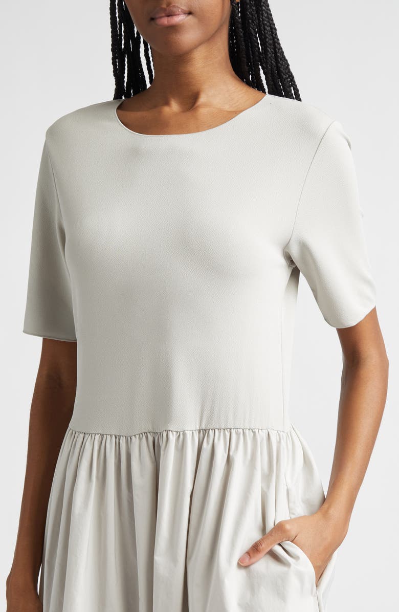 Emporio Armani Mixed Media Dress, Alternate, color, Pearl