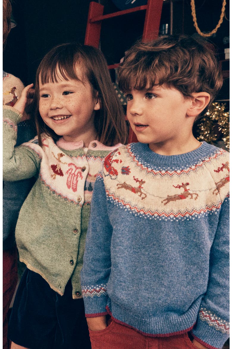 Kids' Fair Isle Sweater, Alternate, color, BLUE MARL, POLAR POST
