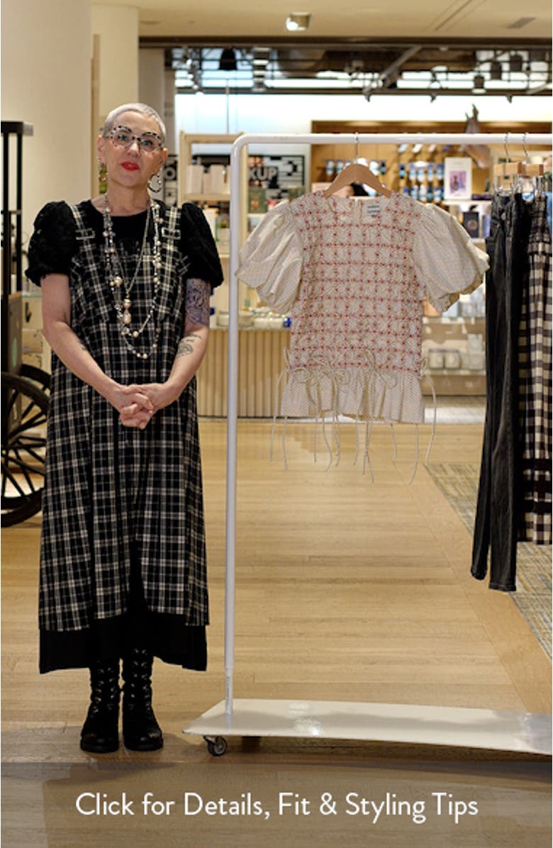 Audrey Polka Dot Smocked Organic Cotton Top, sales video thumbnail