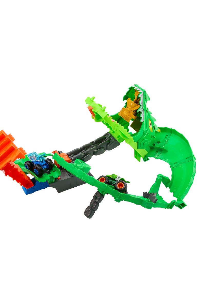 Hot Wheels Monster Trucks Sharks vs. Dinos Dragon Destruction Playset, Alternate, color, 